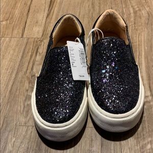 Girls Glitter Slip On Sneakers